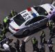 Police lock down Bourke Street Mall last Friday.