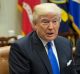 President Donald Trump speaks during his meeting with automobile industry leaders in the Roosevelt Room of the White ...