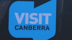 ACT Chief Minister Andrew Barr with the new Welcome to Canberra signs, which are located on Monaro Highway, Barton ...