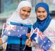 The billboard featuring two Muslim Australian girls was removed  in Melbourne following complaints from some constituents.