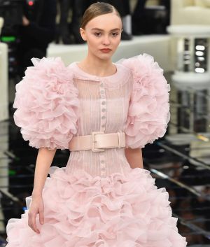 Lily-Rose Depp closes the Chanel SS17 show during Paris Fashion Week on January 24.