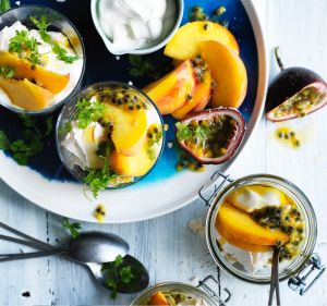 EMBARGOED FOR SUNDAY LIFE, JAN 22/17 ISSUE. Adam Liaw recipe : Australia Day - Peach and passionfruit Pavlova pots ...