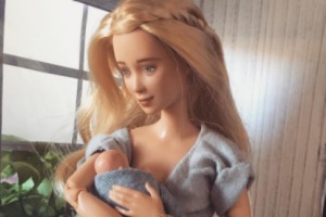 A 28-year-old mother-of-two ash created a breastfeeding Barbie to educate children.

