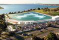 Artist's impression of the surf park on the Swan River in Alfred Cove.