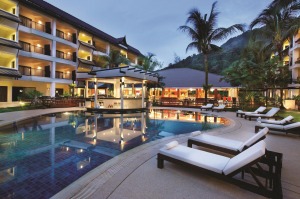 Poolside at the  Swissotel Resort Phuket, Thailand.