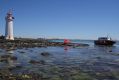 A boat allegedly used by the syndicate after it ran aground at Port Fairy. 