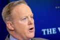 White House press secretary Sean Spicer speaks in the press briefing room at the White House.