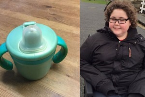 The discontinued Tommee Tippee cup is the only cup that Ben Carter, 14, will drink from.