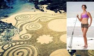 Artist, 24, creates stunning sculptures using beaches as her blank canvas just one month