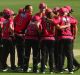 Celebrations: The Sydney Sixers celebrate their win over the Hurricanes in the Women's Big Bash League semi-final on ...
