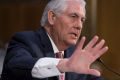 Secretary of State-designate Rex Tillerson testifies on Capitol Hill in Washington.