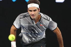 Roger Federer chases down another ball en route to another Australian Open semi-final.