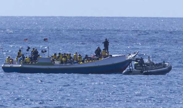 A boat carrying asylum seekers is intercepted by a Customs vessel in 2011.