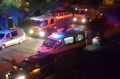 Emergency services take a woman who was injured in the attack to hospital on Tuesday night. A man was set alight at a ...