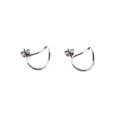 Arch Hoop Stud Earrings in Sterling Silver