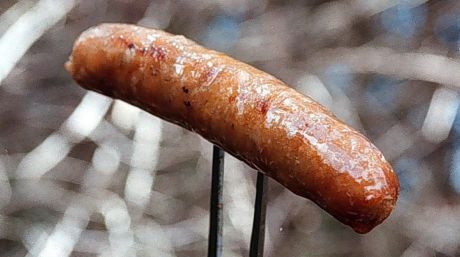 SPRINTSCAN  PIC JIM RICE.

PIC SHOWS..........bbq pic.  bbq snag.  / snags / sausages.

Shows a cooked sausage on a ...