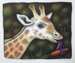 Giraffe Eating a Carrot