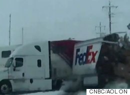 FedEx Truck Ripped Open As Train Smashes Right Through It