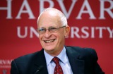 Oliver Hart, the Andrew E. Furer Professor of Economics at Harvard, speaks during a news conference, Monday, Oct. 10, ...