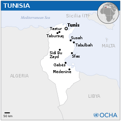 Location of Tunisia