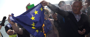 Europe Burning Flag