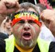 Protesters vent their anger during the march in Sydney.  