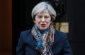 British Prime Minister Theresa May leaves 10 Downing Street.