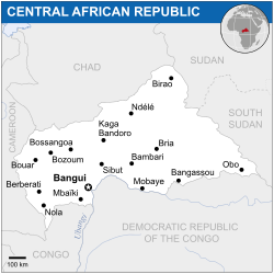 Location of the Central African Republic