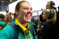 Women's Rugby sevens player Sharni Williams arrives?home from Brazil, at the Welcome Home Event for the Australian ...