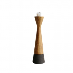 Wood & Charcoal Candlestick