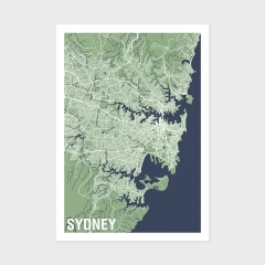 Sydney Two-tone Map Print