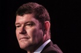 Billionaire James Packer, co-chairman of Melco Crown Entertainment Ltd., attends a news conference at Melco's Studio ...