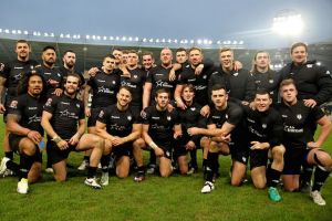 Start of something big? The Toronto Wolfpack after their first game, against Hull at the weekend.