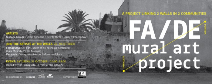 FA/DE – Famagusta/Deryneia mural art project is an artistic project conceived by WALLS, a Rome-based cultural organization, and Renewal, the UNDP-ACT project working for the development of the greater Famagusta region, in Cyprus.