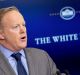 White House press secretary Sean Spicer speaks in the press briefing room at the White House.