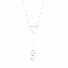 Reflection Triangle Lariat Necklace