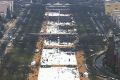 A view of the crowd on the National Mall at the inauguration of President Donald Trump, shot from the top of the ...