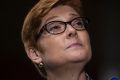 Defence Minister Marise Payne holds a press conference in Sydney after Indonesia ceased all military operations with ...
