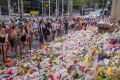 The growing Bourke Street memorial.