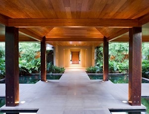 Entrance to a spa accommodation on qualia, Hamilton Island