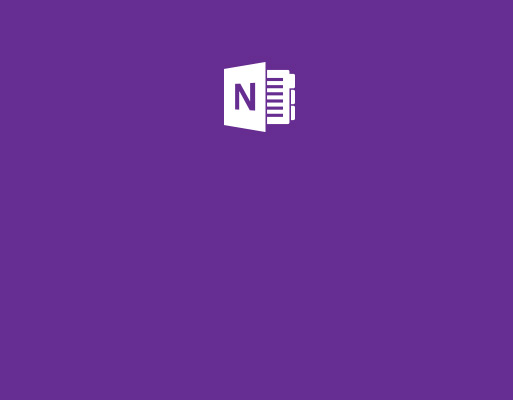 The icon of OneNote set behind a purple background.