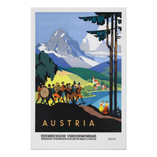 Vintage travel,Austria Poster