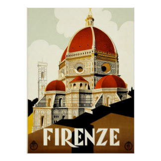 Vintage Travel Firenze Italy Print