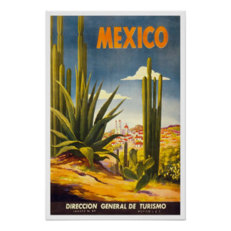 Vintage travel,Mexico Poster