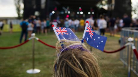 Family and friends gather on Regatta Point for the Australia day celebrations. 