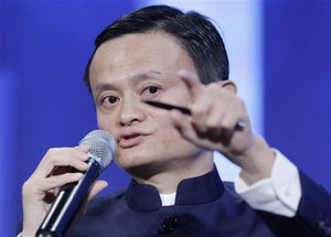 Jack Ma, founder of Alibaba, speaks at the Clinton Global Initiative in a session,"Valuing What Matters," Tuesday, Sept. 23, 2014 in New York.