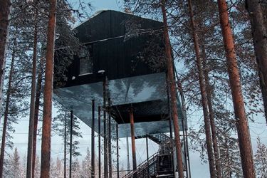 Architects build luxury cabin high up in the trees in Sweden