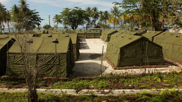 The Manus Island asylum seeker camp in 2012 shortly after it was reopened.