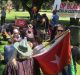 Protesters gathered at perth Supreme Court Gardens, demanding the date for Australia Day to be changed.