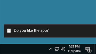 A targeted push notification on Windows 10